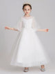 Girls' Evening Gown Piano Performance Costume Bubble Sleeve Puffy Princess Dress - Dorabear