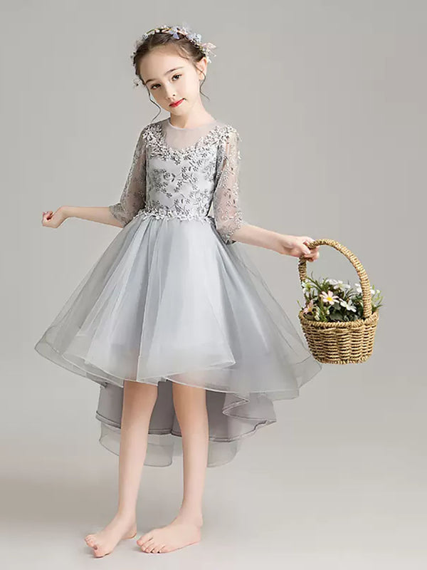 Girls' Evening Gown Piano Performance Costume Puffy Princess Dress Wedding Dress - Dorabear