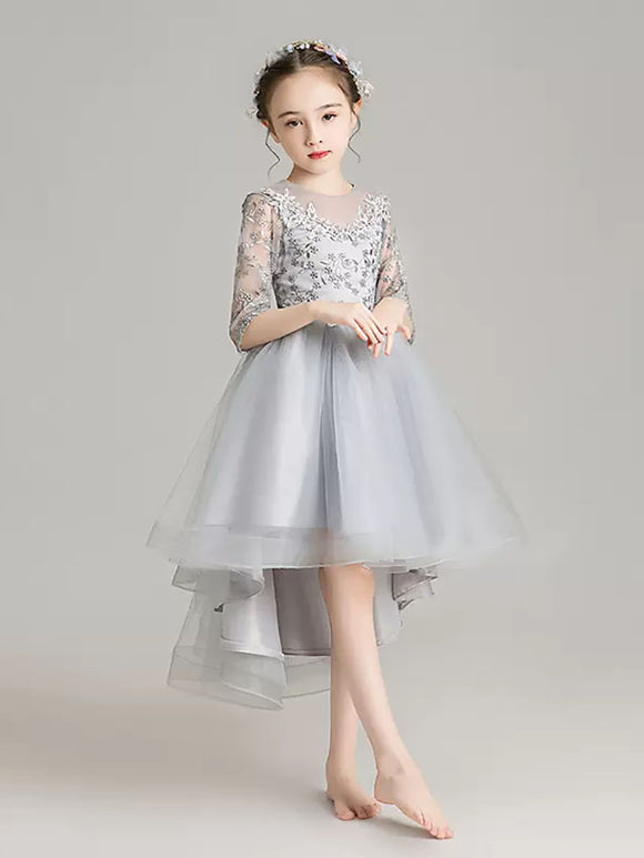 Girls' Evening Gown Piano Performance Costume Puffy Princess Dress Wedding Dress - Dorabear