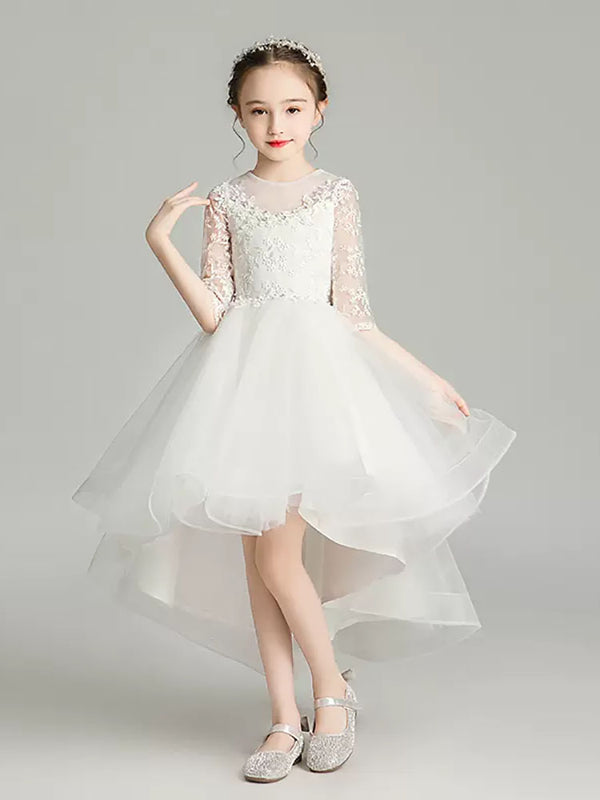 Girls' Evening Gown Piano Performance Costume Puffy Princess Dress Wedding Dress - Dorabear