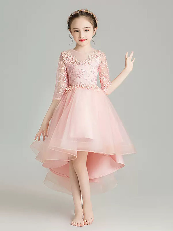 Girls' Evening Gown Piano Performance Costume Puffy Princess Dress Wedding Dress - Dorabear