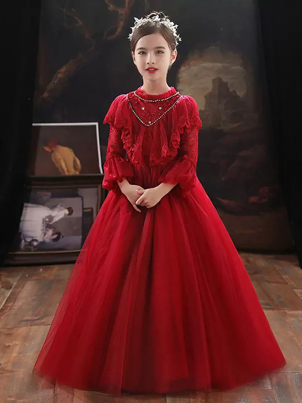 Girls' Evening Gown Piano Show Costume Flower Girl Wedding Dress Princesss Dress - Dorabear