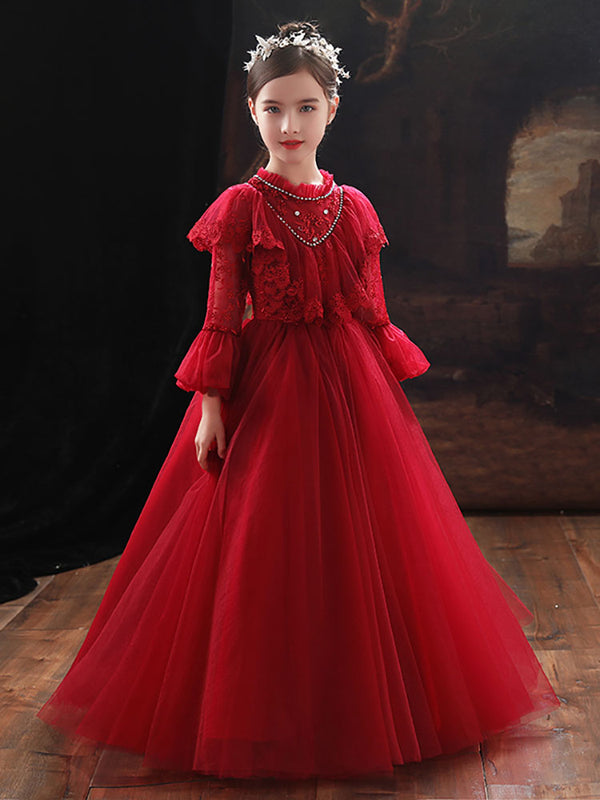 Girls' Evening Gown Piano Show Costume Flower Girl Wedding Dress Princesss Dress - Dorabear