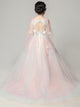 Girls' Evening Gown Pink Trailing Wedding Dress Puffy Piano Performance Costume - Dorabear