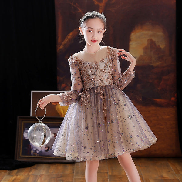 Girls' Evening Gown Princess Dress Flower Girls Wedding Dress Piano PErformence Costume - Dorabear