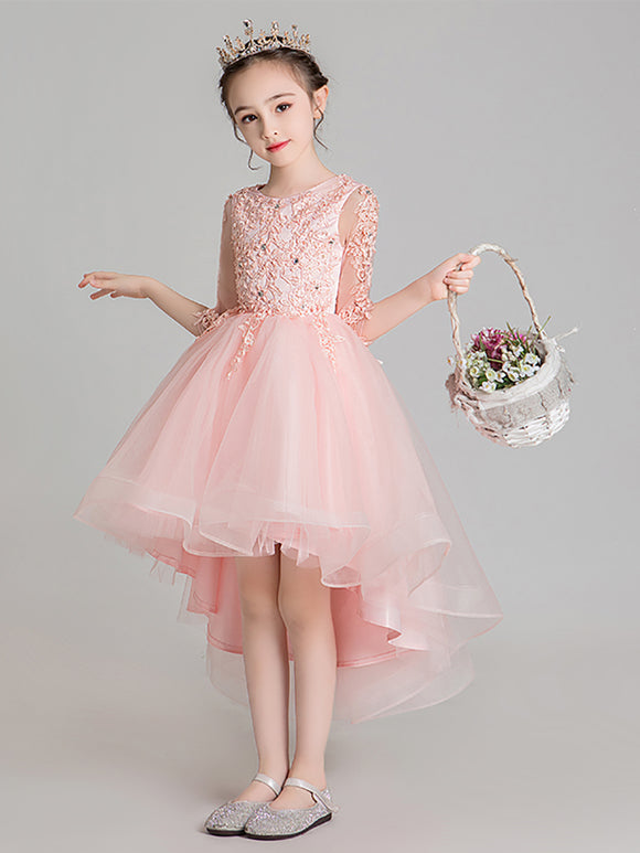 Girls'Autumn/Winter Walk Show Performance Costume Flower Girl Gown Puffy Princess Dress - Dorabear