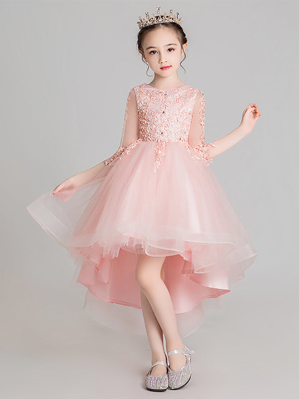 Girls'Autumn/Winter Walk Show Performance Costume Flower Girl Gown Puffy Princess Dress - Dorabear