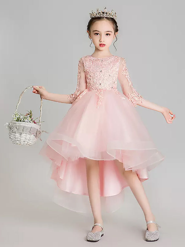 Girls'Autumn/Winter Walk Show Performance Costume Flower Girl Gown Puffy Princess Dress - Dorabear