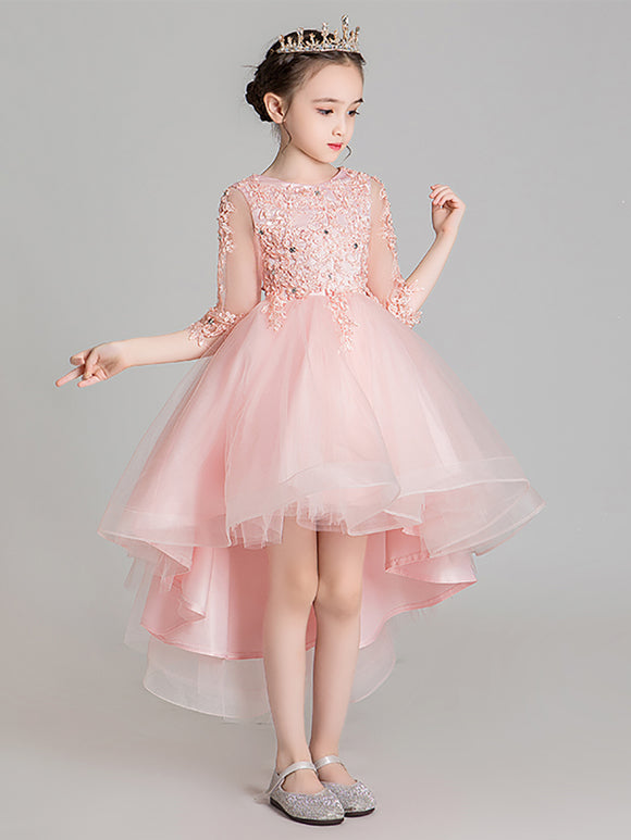 Girls'Autumn/Winter Walk Show Performance Costume Flower Girl Gown Puffy Princess Dress - Dorabear