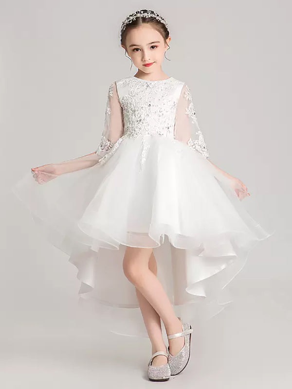 Girls'Autumn/Winter Walk Show Performance Costume Flower Girl Gown Puffy Princess Dress - Dorabear