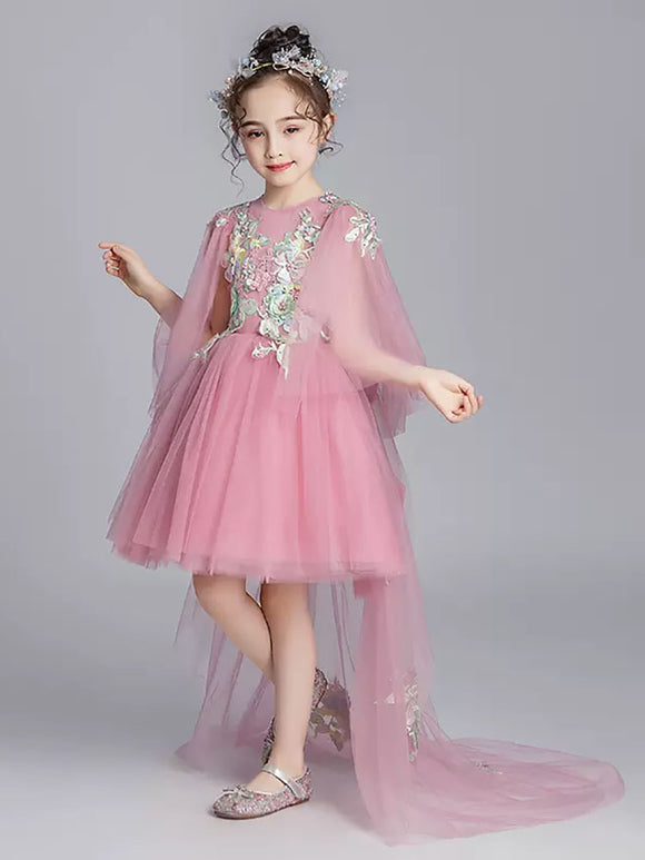 Girls' Evening Gown Princess Dress Puffy Wedding Dress Trailing Performance Costume - Dorabear