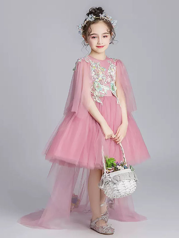 Girls' Evening Gown Princess Dress Puffy Wedding Dress Trailing Performance Costume - Dorabear