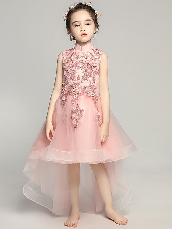 Girls' Evening Gown Princess Dress Standing Neck Cheongsam Fishtail Wedding Dress - Dorabear