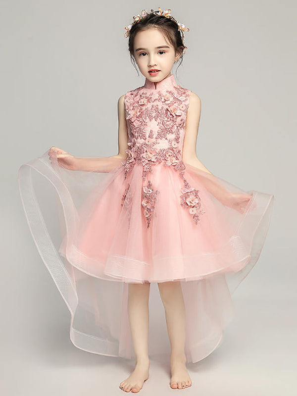 Girls' Evening Gown Princess Dress Standing Neck Cheongsam Fishtail Wedding Dress - Dorabear