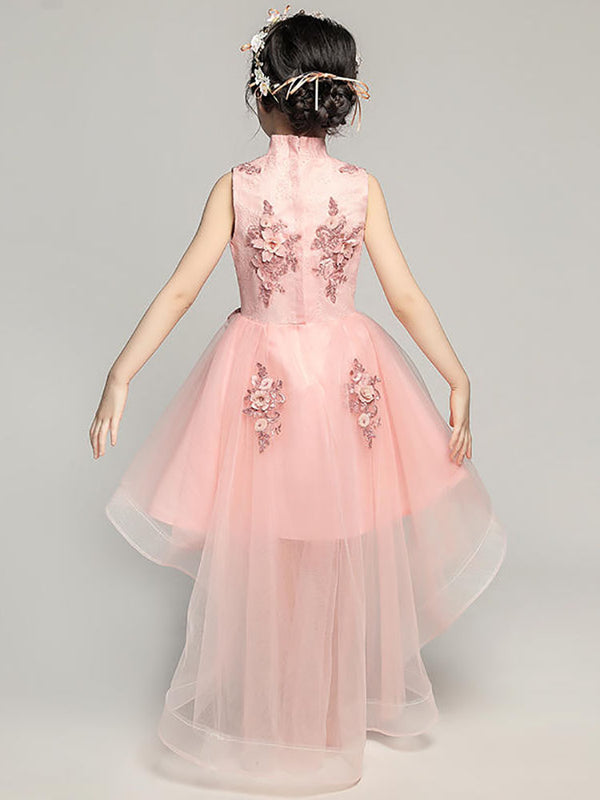 Girls' Evening Gown Princess Dress Standing Neck Cheongsam Fishtail Wedding Dress - Dorabear