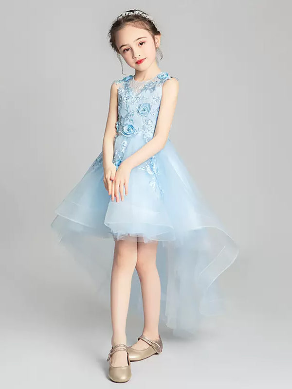 Girls' Evening Gown Puffy Gauze Dress Walk Show Performance Dress - Dorabear