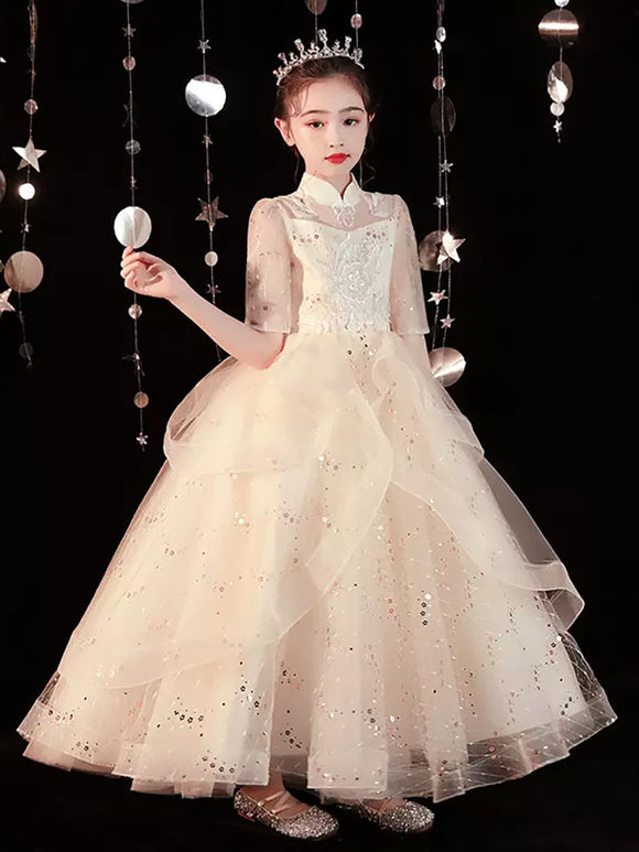 Girls' Evening Gown Puffy Princess Dress Autumn/Winter Performance Costume - Dorabear