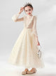 Girls' Evening Gown Puffy Princess Dress Long Sleeved Piano Performance Costume - Dorabear