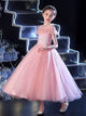 Girls' Evening Gown Puffy Princess Dress Pink Piano Performance Costume - Dorabear