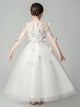 Girls' Evening Gown Puffy Wedding Dress Flower Girl Princess Dress Piano Performance Costume - Dorabear