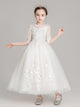 Girls' Evening Gown Puffy Yarn Long Princess Dress Flower Girl Wedding Dress - Dorabear