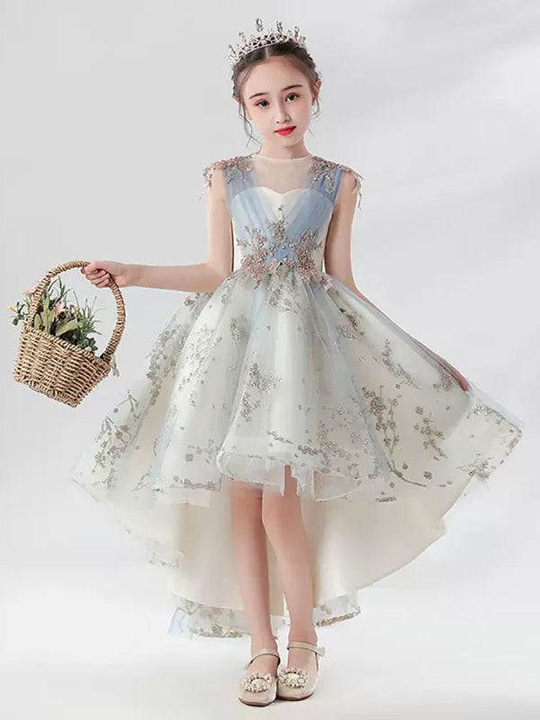 Girls' Evening Gown Wedding Dress Flower Girl Princess Dress Piano Performence Costume - Dorabear