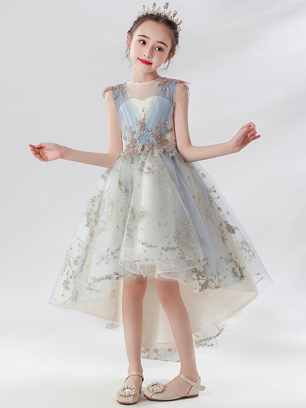 Girls' Evening Gown Wedding Dress Flower Girl Princess Dress Piano Performence Costume - Dorabear