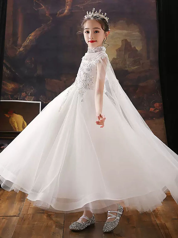 Girls' Evening Gown Wedding Dress Princess Dress Piano Performance Costume - Dorabear