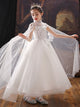 Girls' Evening Gown Wedding Dress Princess Dress Piano Performance Costume - Dorabear