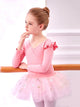 Ruffled Long-sleeved Practice Clothes Ballet Split Tutu Skirt Suits - Dorabear