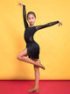 Fall/Winter Round Neck Long Sleeve Latin Dance Dress Performance Costume - Dorabear