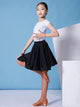 Latin Dance Black Skirt Elastic Waist Professional Practice Skirt - Dorabear