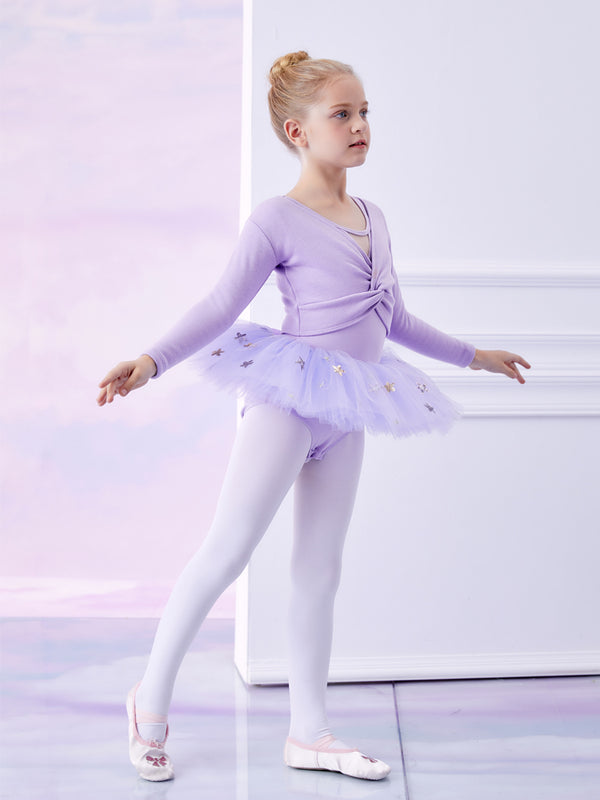 Ballet Long-sleeved Training Suits Dance One-piece Gauze Dress - Dorabear