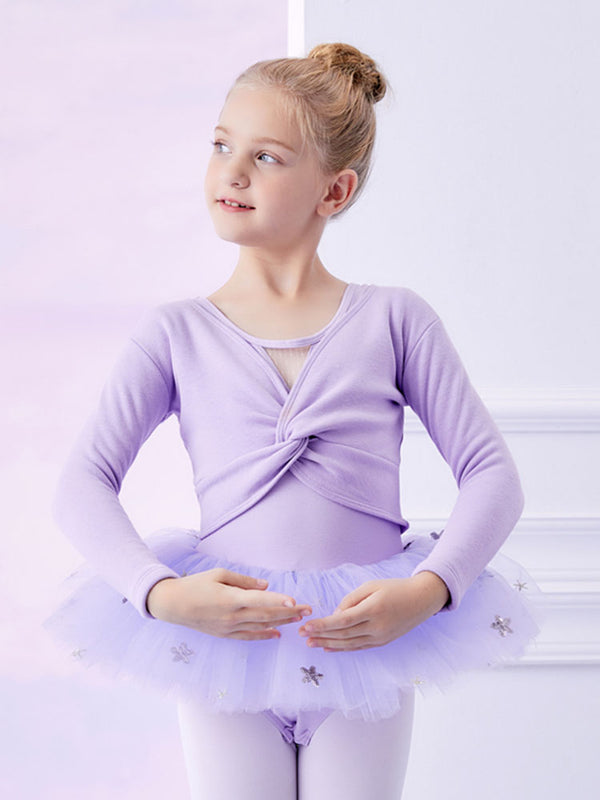 Ballet Long-sleeved Training Suits Dance One-piece Gauze Dress - Dorabear