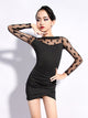 Long-sleeved Mesh Dress Autumn Latin Dance Practice Clothes - Dorabear