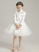 Girls' Long-sleeved Princess Dress Flower Girl Plush Dress Piano Performance Costume - Dorabear