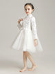 Girls' Long-sleeved Princess Dress Flower Girl Plush Dress Piano Performance Costume - Dorabear