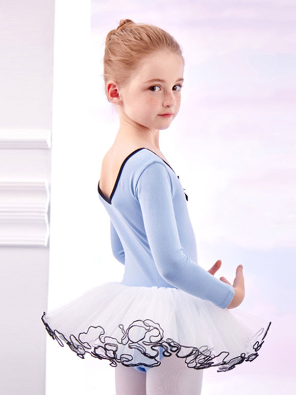 Ballet Tutu One-piece Gauze Skirt Long-sleeved Dance Practice Clothes - Dorabear