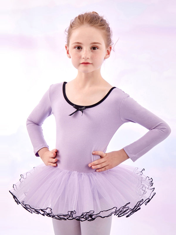 Ballet Tutu One-piece Gauze Skirt Long-sleeved Dance Practice Clothes - Dorabear