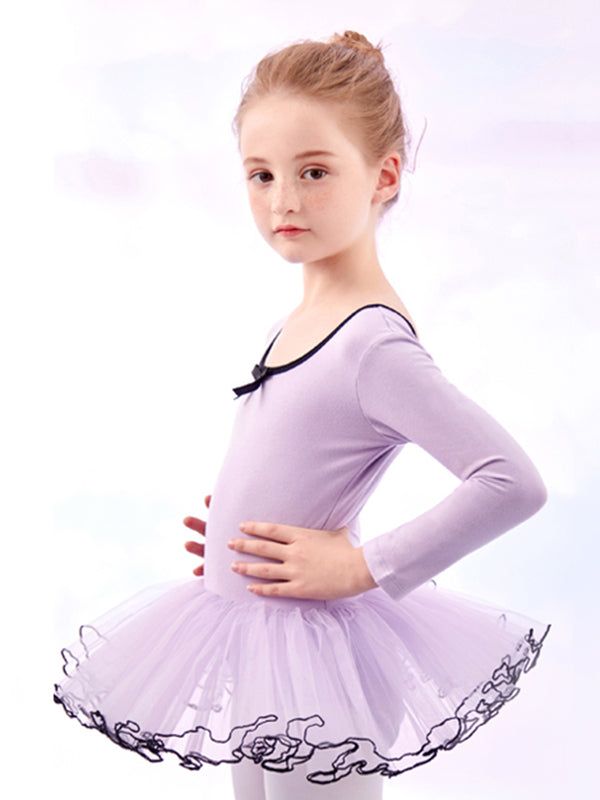 Ballet Tutu One-piece Gauze Skirt Long-sleeved Dance Practice Clothes - Dorabear