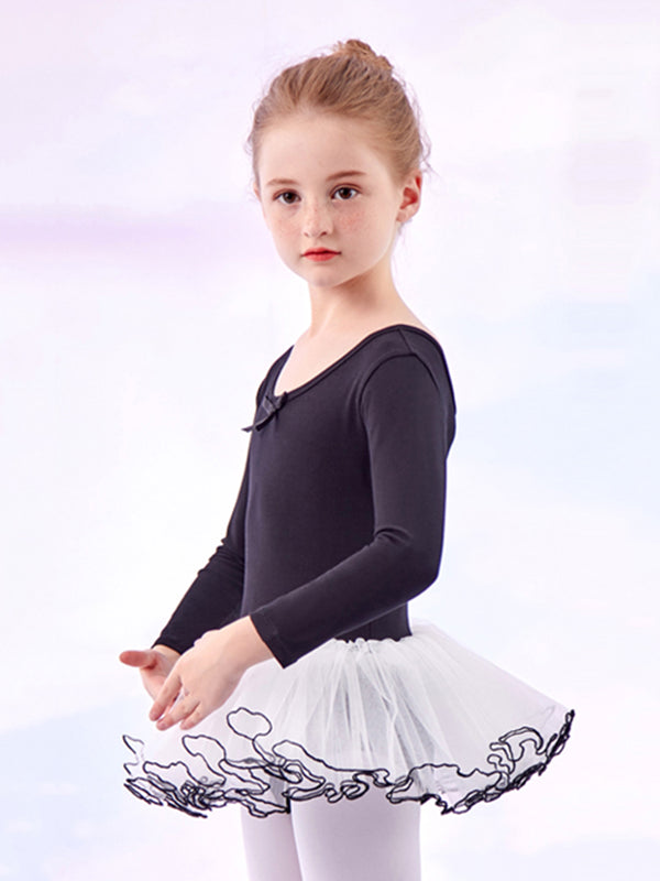 Ballet Tutu One-piece Gauze Skirt Long-sleeved Dance Practice Clothes - Dorabear