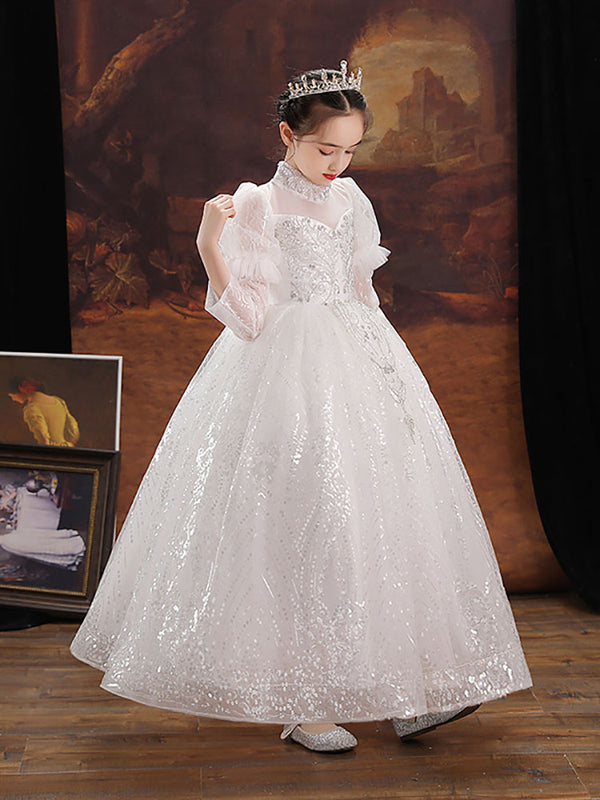 Girls' Long Sleeved Princess Dress Evening Dress Luxury Performance Dress - Dorabear