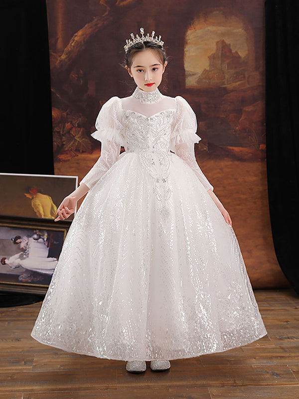 Girls' Long Sleeved Princess Dress Evening Dress Luxury Performance Dress - Dorabear