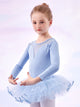 Mesh Stitching Split Ballet Suits Fall/Winter Long-sleeved Dance Clothes - Dorabear