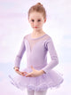 Mesh Stitching Split Ballet Suits Fall/Winter Long-sleeved Dance Clothes - Dorabear