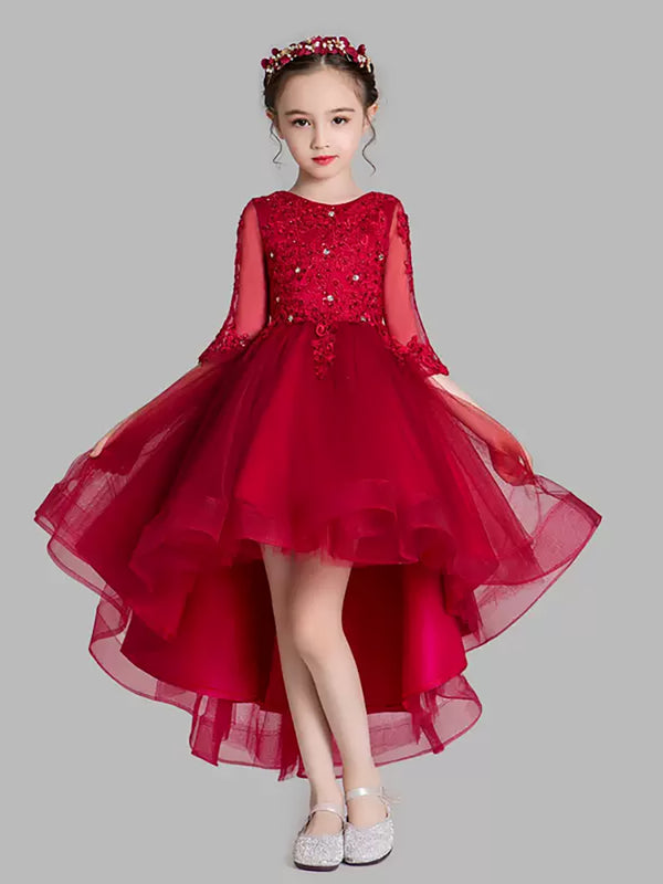 Girls' Piano Performance Costume Autumn/Winter Evening Gown Princess Dress - Dorabear