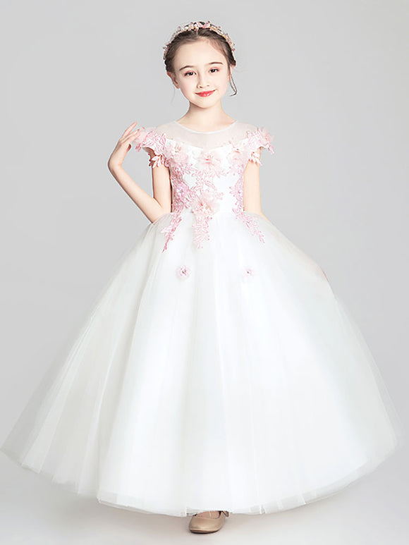 Girls' Piano Performance Costume Evening Gown Flower Girl Wedding Dress - Dorabear