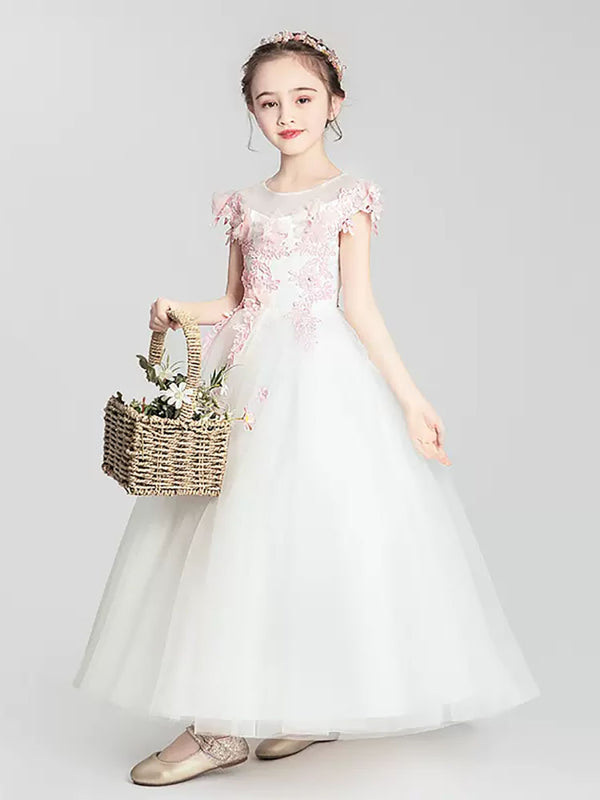 Girls' Piano Performance Costume Evening Gown Flower Girl Wedding Dress - Dorabear