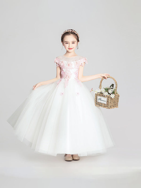 Girls' Piano Performance Costume Evening Gown Flower Girl Wedding Dress - Dorabear