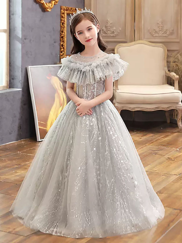 Girls' Piano Performance Costume Evening Gown Flower Girl Wedding Dress Princess Dress - Dorabear